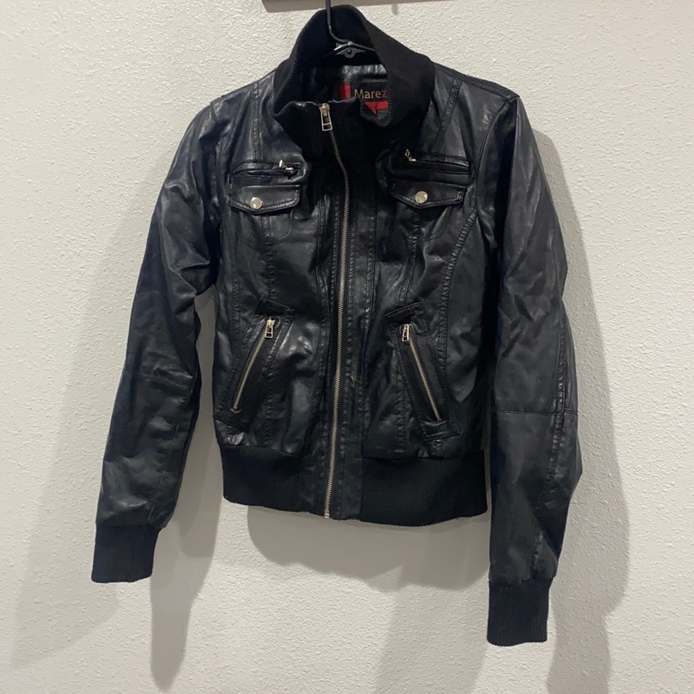 Black Pleather Moro Jacket